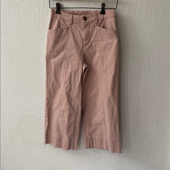 Duluth Trading Company Workday Warrior Chino Wide Leg Crop Pants Pink 2 Reg - Picture 4 of 7